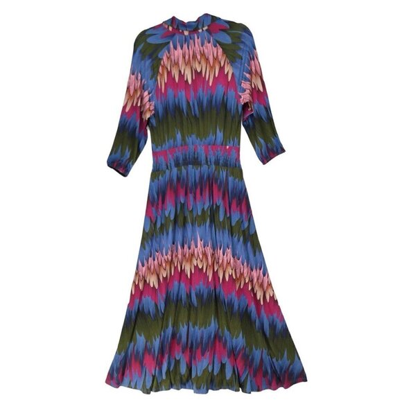 NWOT Soft Surroundings Midi Shirt Dress Women M Ancient Isle Jersey Colorfu Boho - Picture 2 of 12